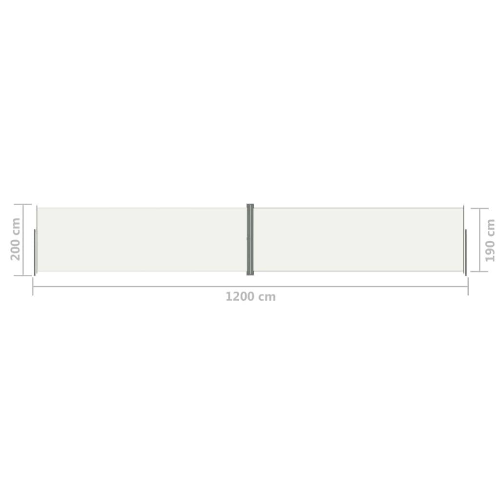 Helloshop26 - Auvent paravent store brise-vue latéral rétractable de patio jardin terrasse balcon protection visuelle écran 200 x 1200 cm crème - Imagen 6