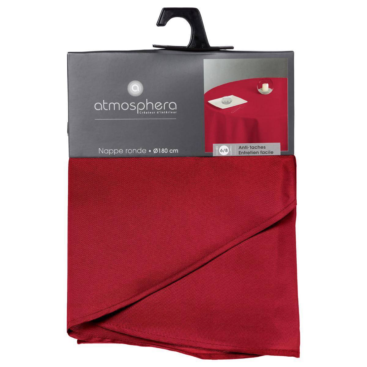 Atmosphera - Nappe anti-tâche rouge D180cm - Atmosphera Créateur d'intérieur - Imagen 2