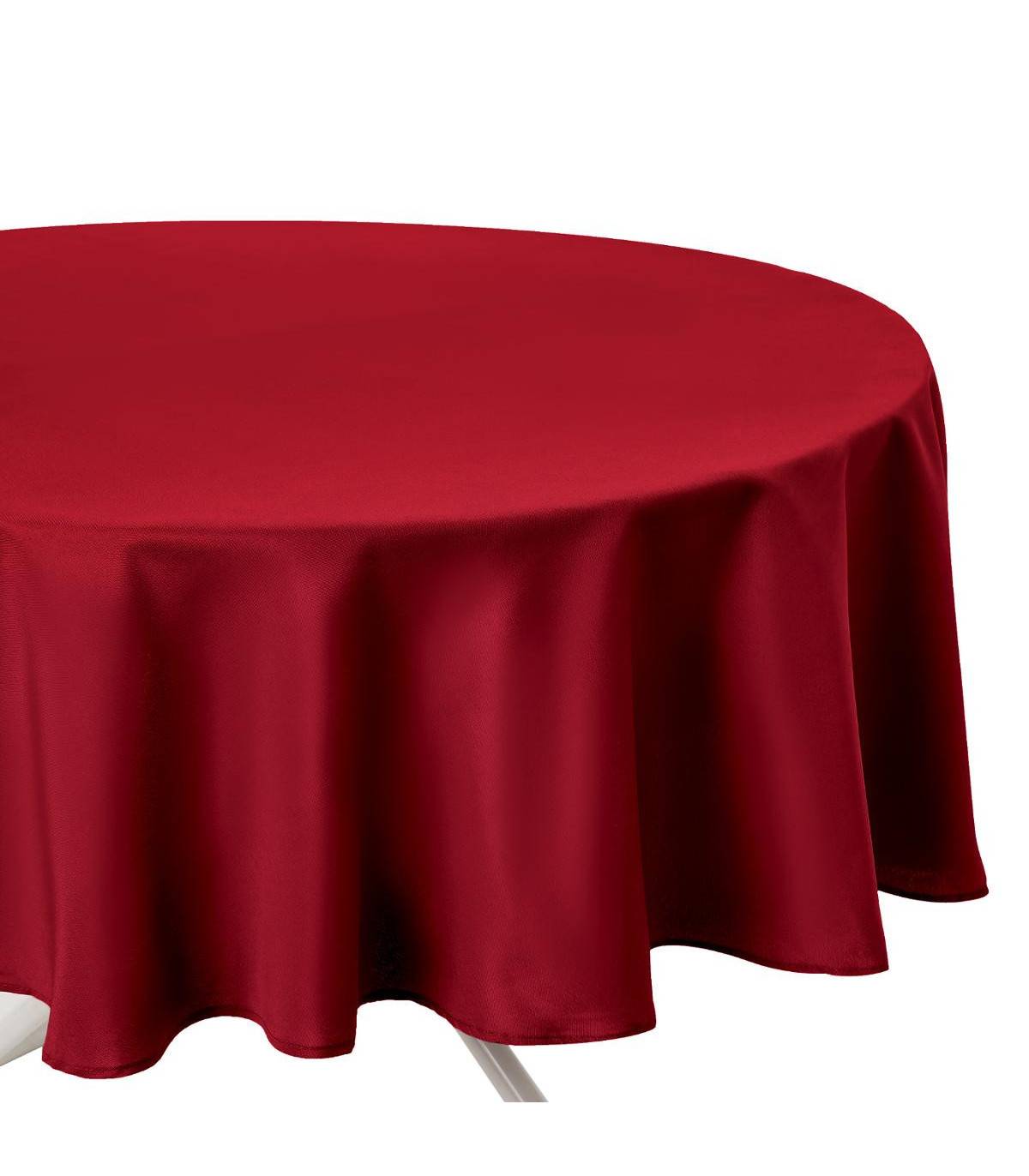 Nappe ronde anti-tache Rouge D 180 cm - Imagen 1