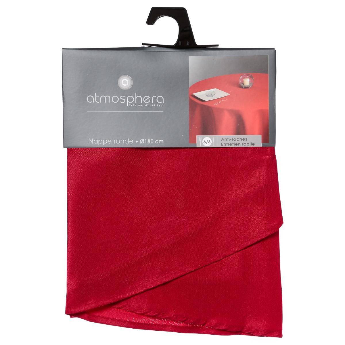 Nappe ronde anti-tache Rouge D 180 cm - Imagen 5