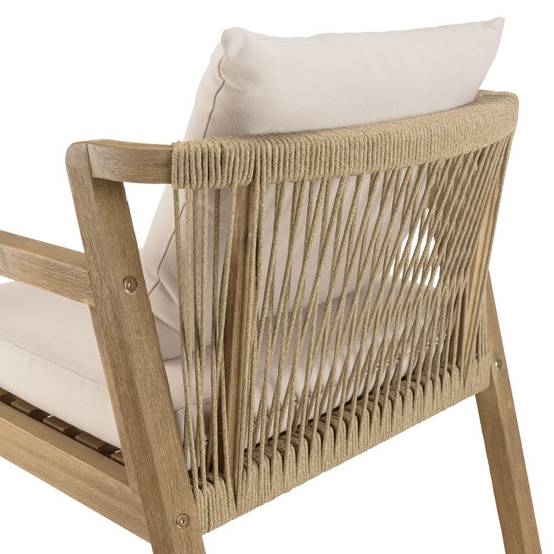 CELESTIN - Salon de jardin bois acacia/cordage synth. beige 6 pers. - Image 8