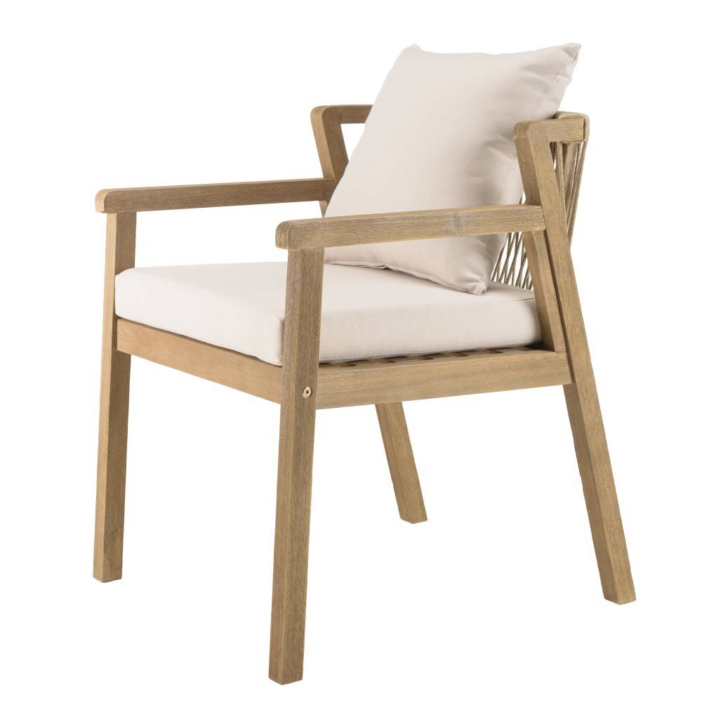 CELESTIN - Salon de jardin bois acacia/cordage synth. beige 6 pers. - Image 9