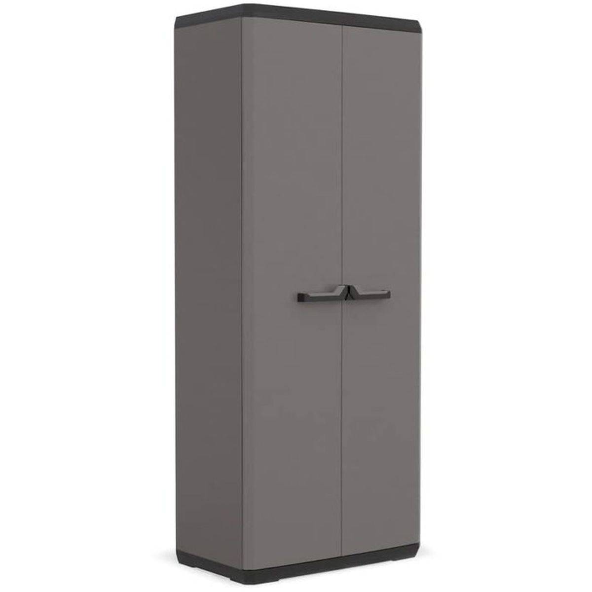 Keter - Armoire de rangement utilitaire Più avec 3 tablettes réglables, portes verrouillables - 68 x 39 x 166 cm - Keter - Image 1