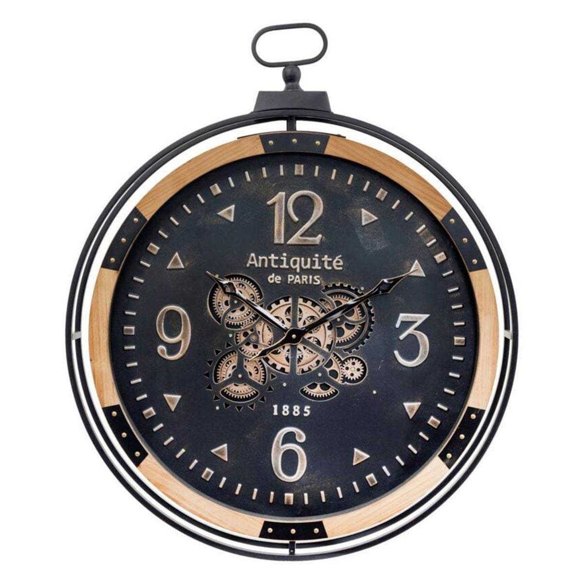 Horloge Murale à Gousset en Métal "Amri" 70cm Noir - Image 1