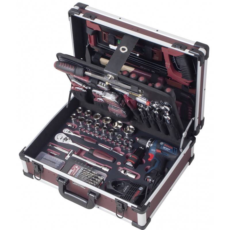 Coffret d'outils Pro-Line KRAFTWERK 264 pièces + perceuse visseuse BOSCH 1/4' 1/2' - 3949 - Imagen 2