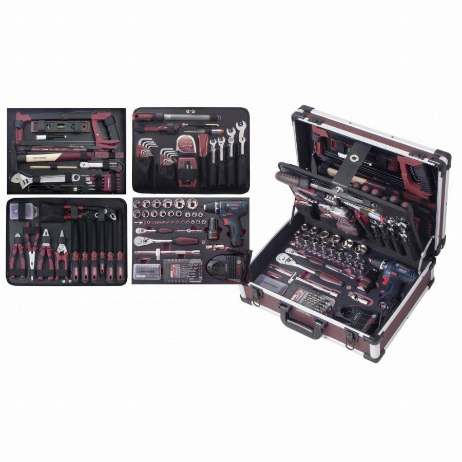 Coffret d'outils Pro-Line KRAFTWERK 264 pièces + perceuse visseuse BOSCH 1/4' 1/2' - 3949 - Imagen 1