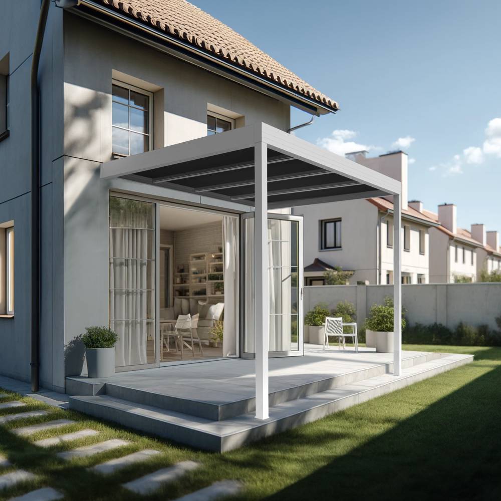 Pergola HAPESIRE Isotoit® 3,78x3,50m (Blanc) - Alia Productions - Imagen 1