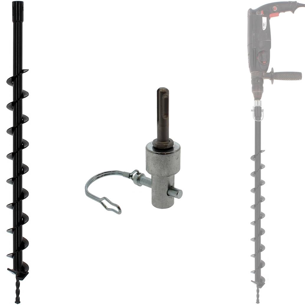 Gt Market - Mèche de tarière Ø 60 mm avec adaptateur pour perceuse et perforateur SDS-plus - GT MARKET - Imagen 1