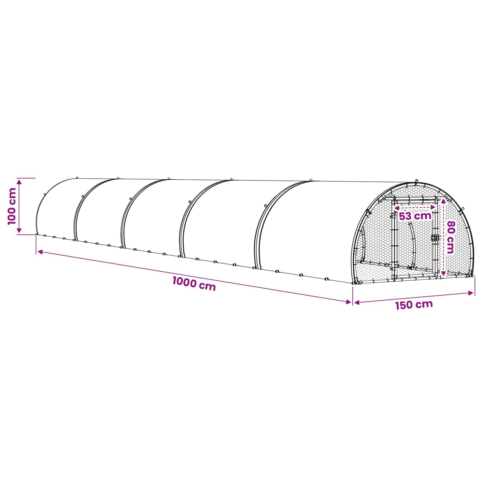 Vidaxl - Poulailler Argenté 1000 x 150 x 100 cm Acier galvanisé vidaXL 3434674 - Image 3