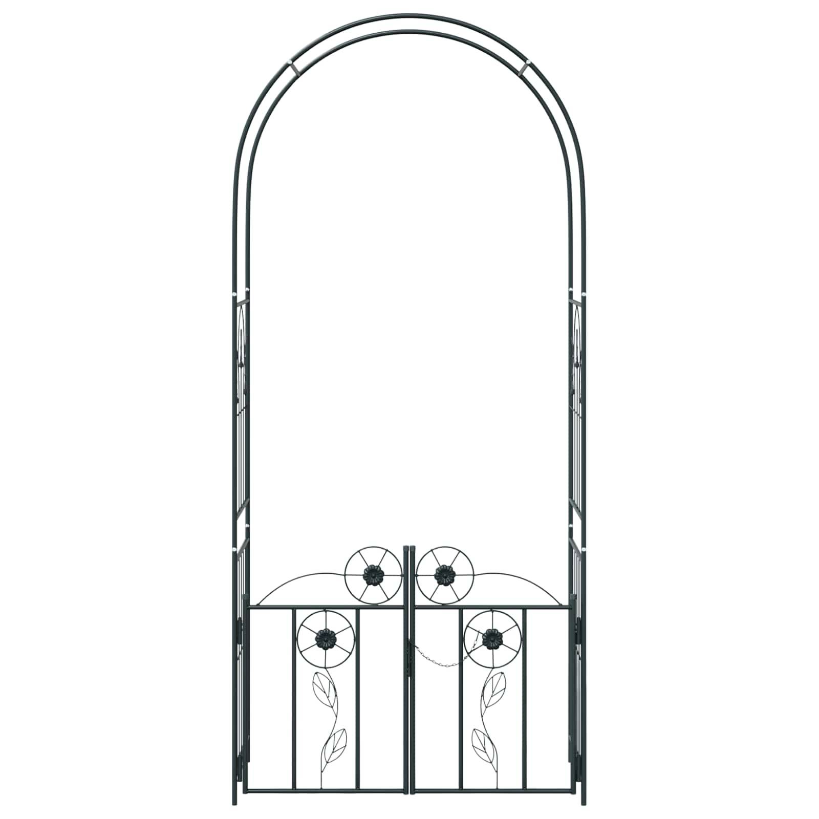 Arche de jardin Métal Noir avec Portillon et Verrou pour Plantes Grimpantes 102cm - ComfortXL Outdoor Living - Image 6