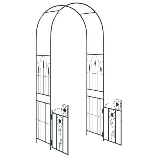 Arche de jardin Métal Noir avec Portillon et Verrou pour Plantes Grimpantes 102cm - ComfortXL Outdoor Living - Image 5