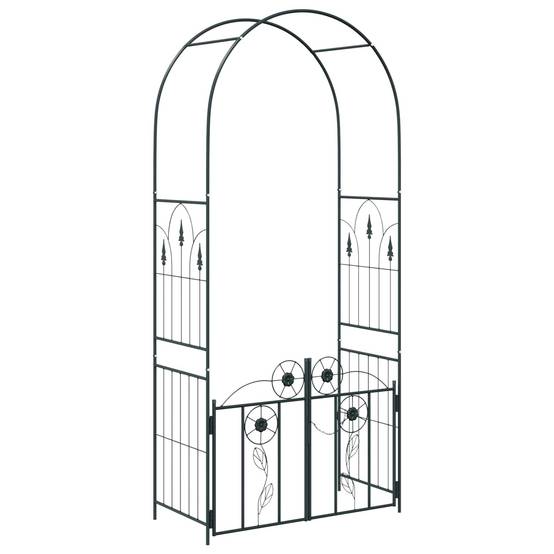 Arche de jardin Métal Noir avec Portillon et Verrou pour Plantes Grimpantes 102cm - ComfortXL Outdoor Living - Image 2