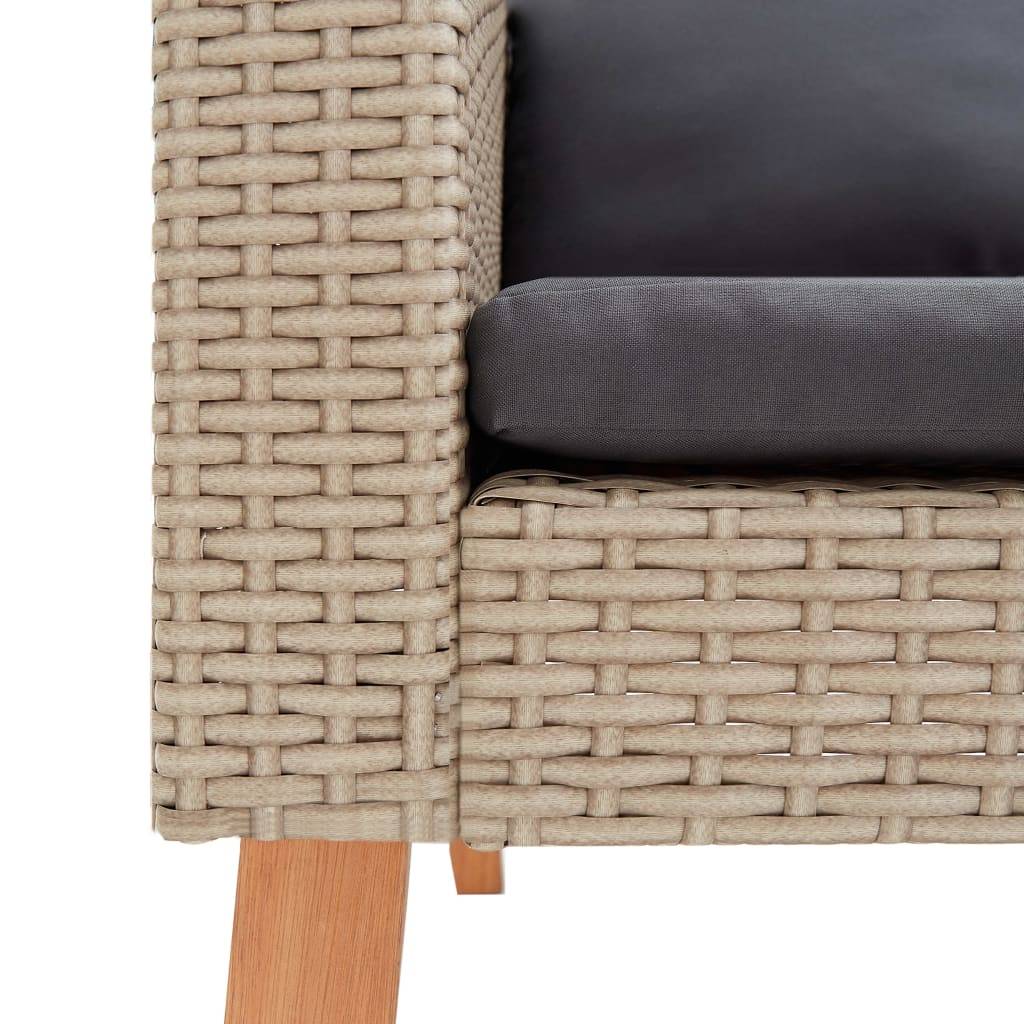 Vidaxl - Salon de jardin 3 pcs avec coussins Résine tressée Beige vidaXL 310217 - Imagen 4
