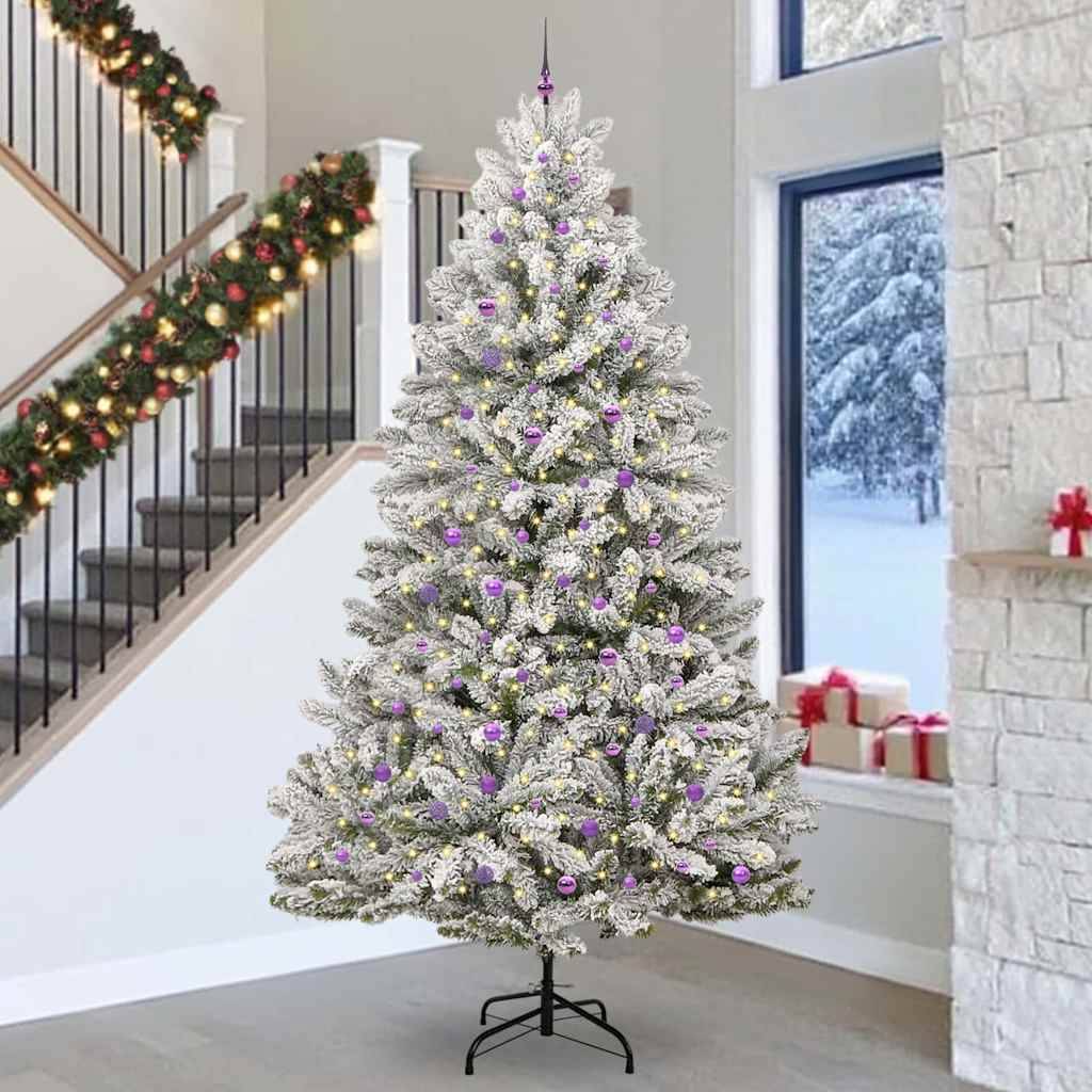 ComfortXL - Sapin de Noël Géant 300 cm Floqué Blanc, Décoration Complète avec LED et Boules pour Fêtes – ComfortXL Outdoor Living - Image 1