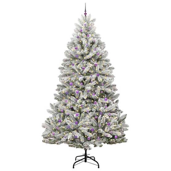 ComfortXL - Sapin de Noël Géant 300 cm Floqué Blanc, Décoration Complète avec LED et Boules pour Fêtes – ComfortXL Outdoor Living - Image 3