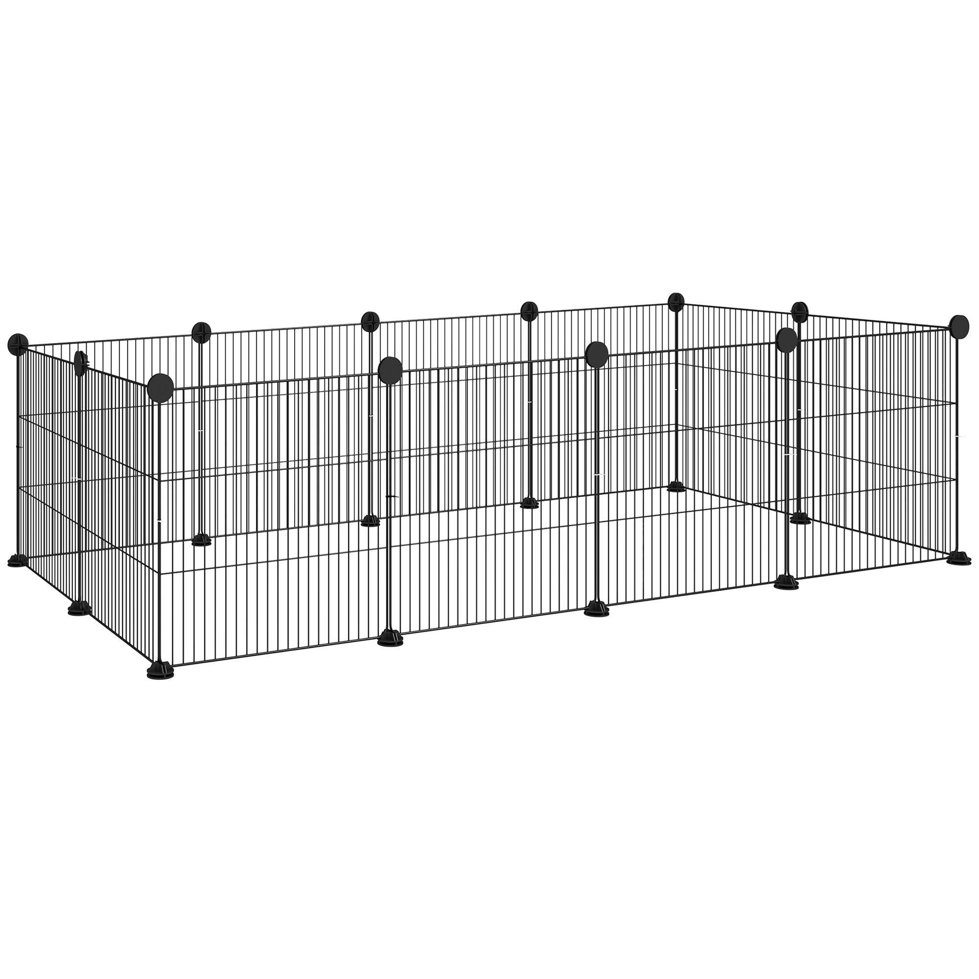 Enclos pour animaux acier noir 140 x 70 x 35 cm - PANGIVO - Image 1