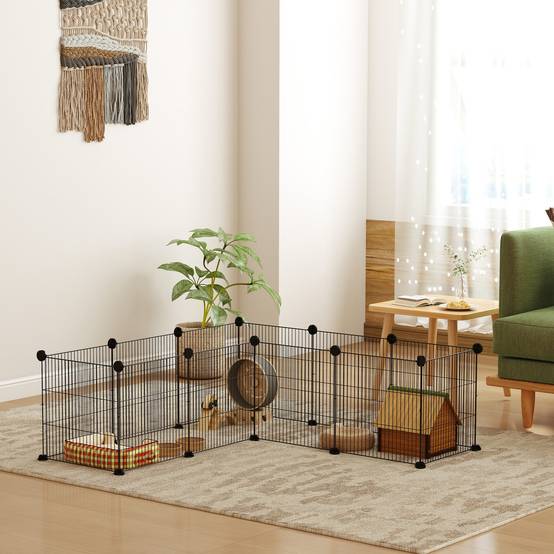 Enclos pour animaux acier noir 140 x 70 x 35 cm - PANGIVO - Image 10