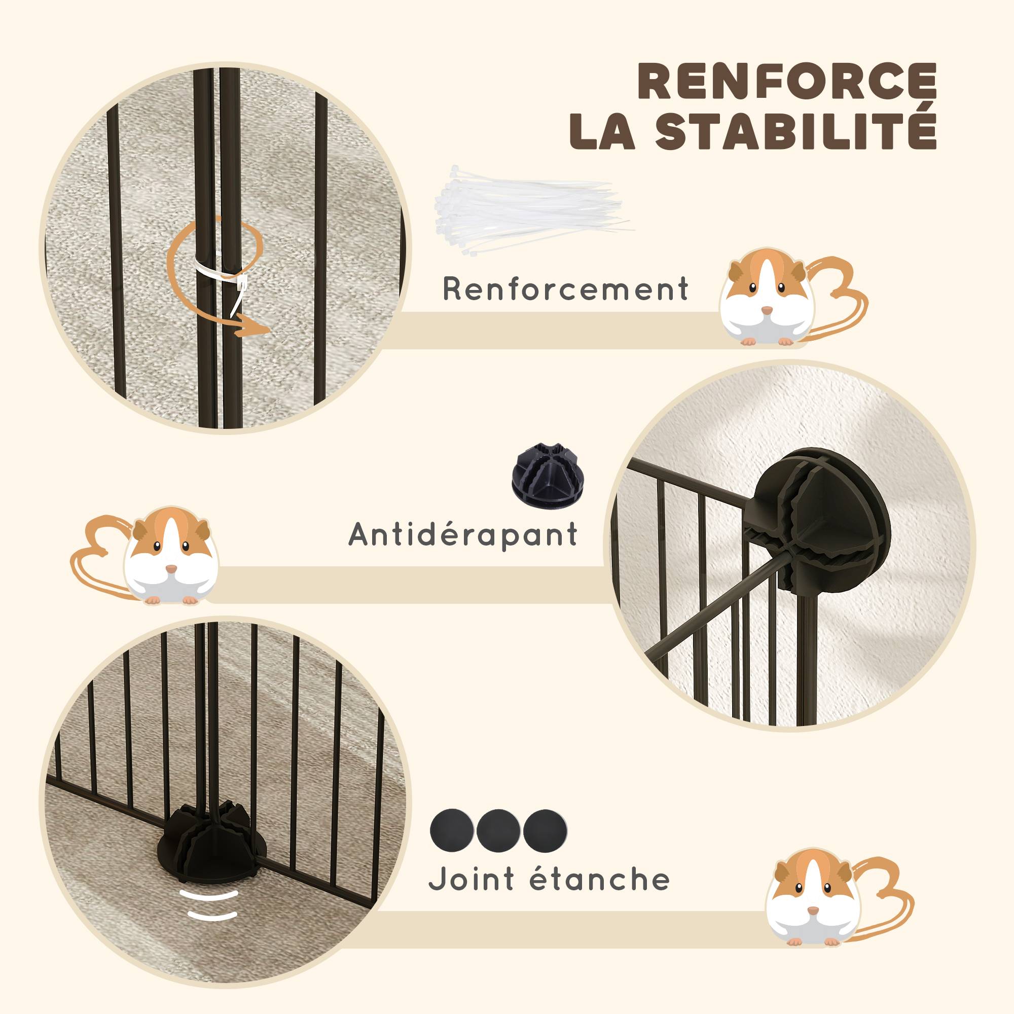 Enclos pour animaux acier noir 140 x 70 x 35 cm - PANGIVO - Image 8
