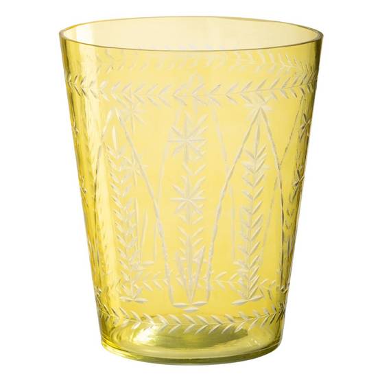 Vase en Verre "Tarifa" 23cm Jaune