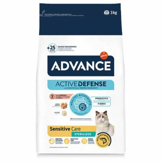 Croquettes Advance Sterilized Sensitive Saumon pour chats stérilisés Sac 3 kg - Imagen 1