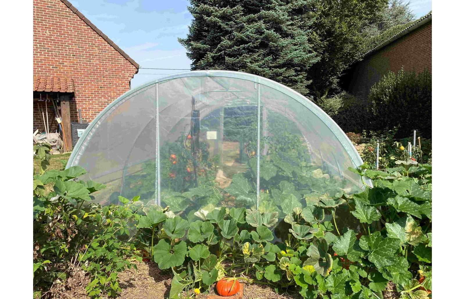 Serre tunnel de jardin - 16m² -  3,7 x 4,5 m - pieds arrondis - polyéthylène haute densité - aérations latérales - LES SERRES TONNEAU - Image 6