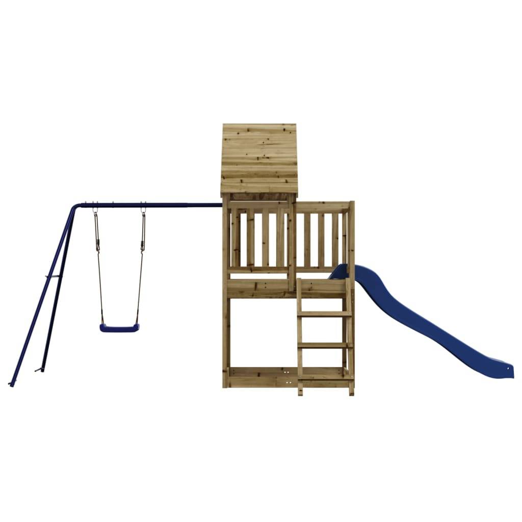 Helloshop26 - Aire de jeux d'extérieur balançoires toboggan portiques robuste jeux jardin 494 x 235 x 228 cm bois de pin imprégné - Imagen 2