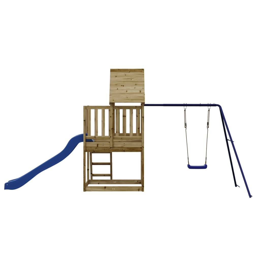 Helloshop26 - Aire de jeux d'extérieur balançoires toboggan portiques robuste jeux jardin 494 x 235 x 228 cm bois de pin imprégné - Imagen 5