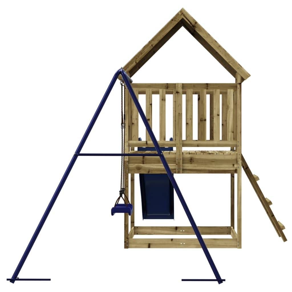 Helloshop26 - Aire de jeux d'extérieur balançoires toboggan portiques robuste jeux jardin 494 x 235 x 228 cm bois de pin imprégné - Imagen 3