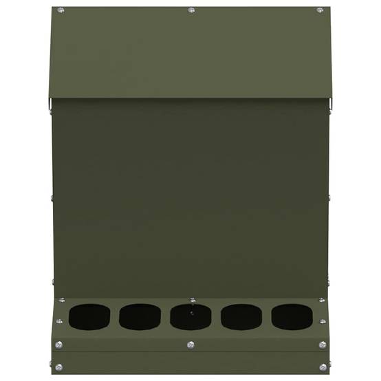 Petit Distributeur Aliments Métal Poule 4kg Vert Olive - ComfortXL Outdoor Living - Image 5