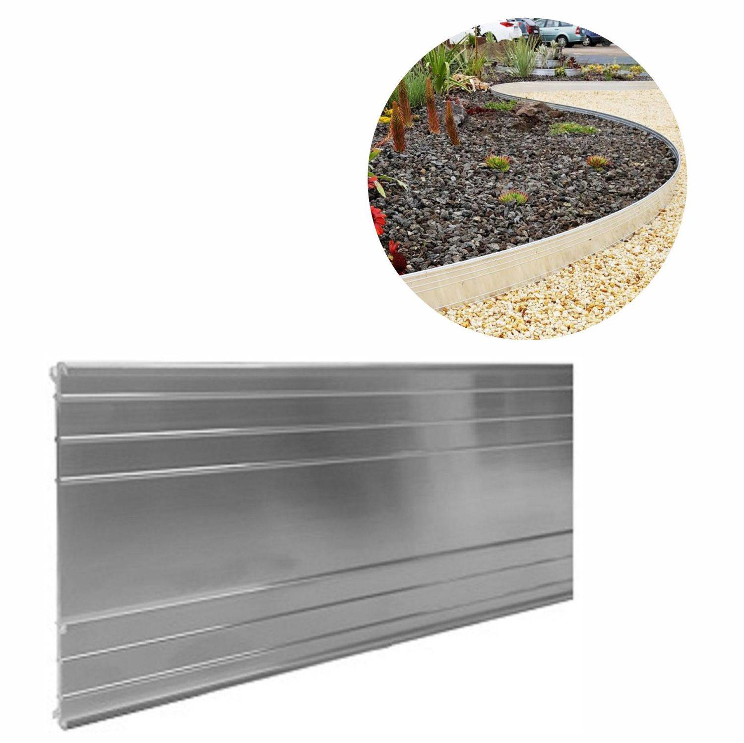 Green-Split - Bordure de Jardin en aluminium ultra solide, Bordure Jardin Hauteur: 24 cm, Longueur: 1 m, Green-split - Imagen 2