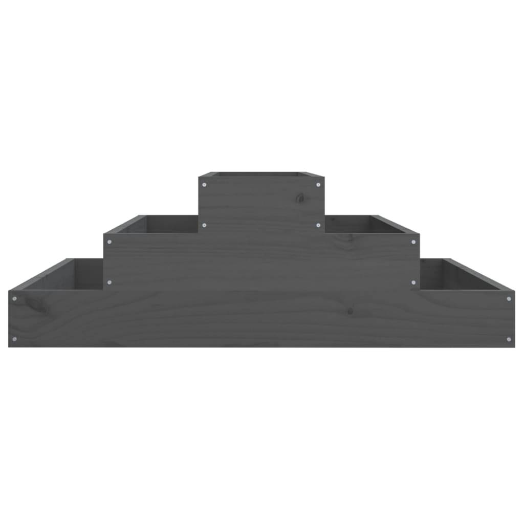 ComfortXL - Carré potager en bois 3 étages pin massif pour balcon terrasse 80 cm Gris – ComfortXL Outdoor Living - Image 5