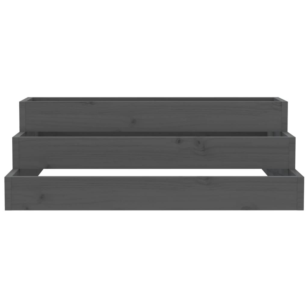 ComfortXL - Carré potager en bois 3 étages pin massif pour balcon terrasse 80 cm Gris – ComfortXL Outdoor Living - Image 4