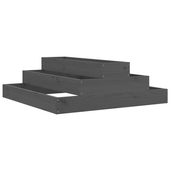 ComfortXL - Carré potager en bois 3 étages pin massif pour balcon terrasse 80 cm Gris – ComfortXL Outdoor Living - Image 2