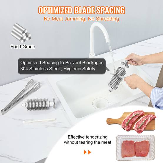 Vevor - VEVOR Attendrisseur de Viande Commerciale Électrique en Inox 450 W avec 54 Lames - Image 3