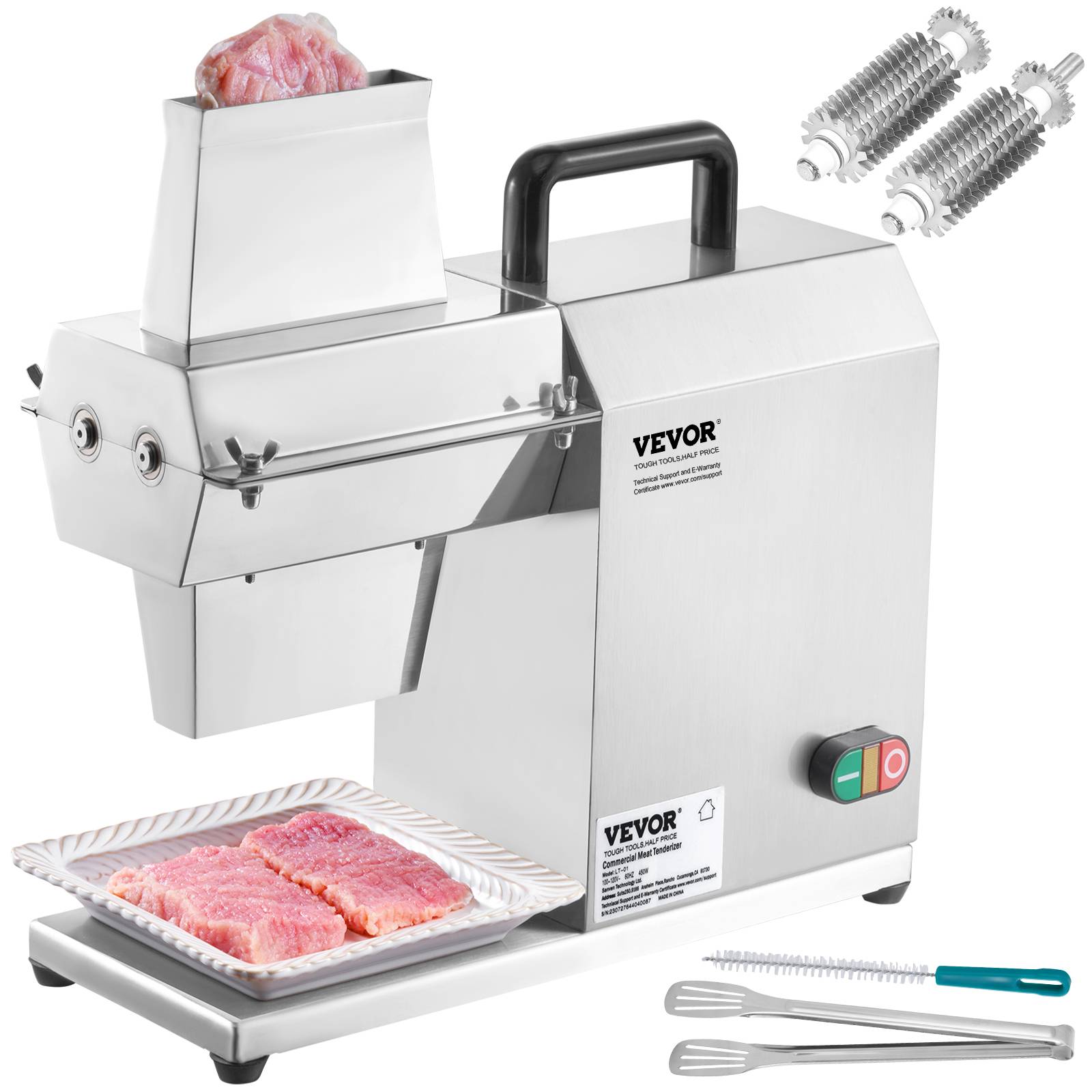 Vevor - VEVOR Attendrisseur de Viande Commerciale Électrique en Inox 450 W avec 54 Lames - Image 1