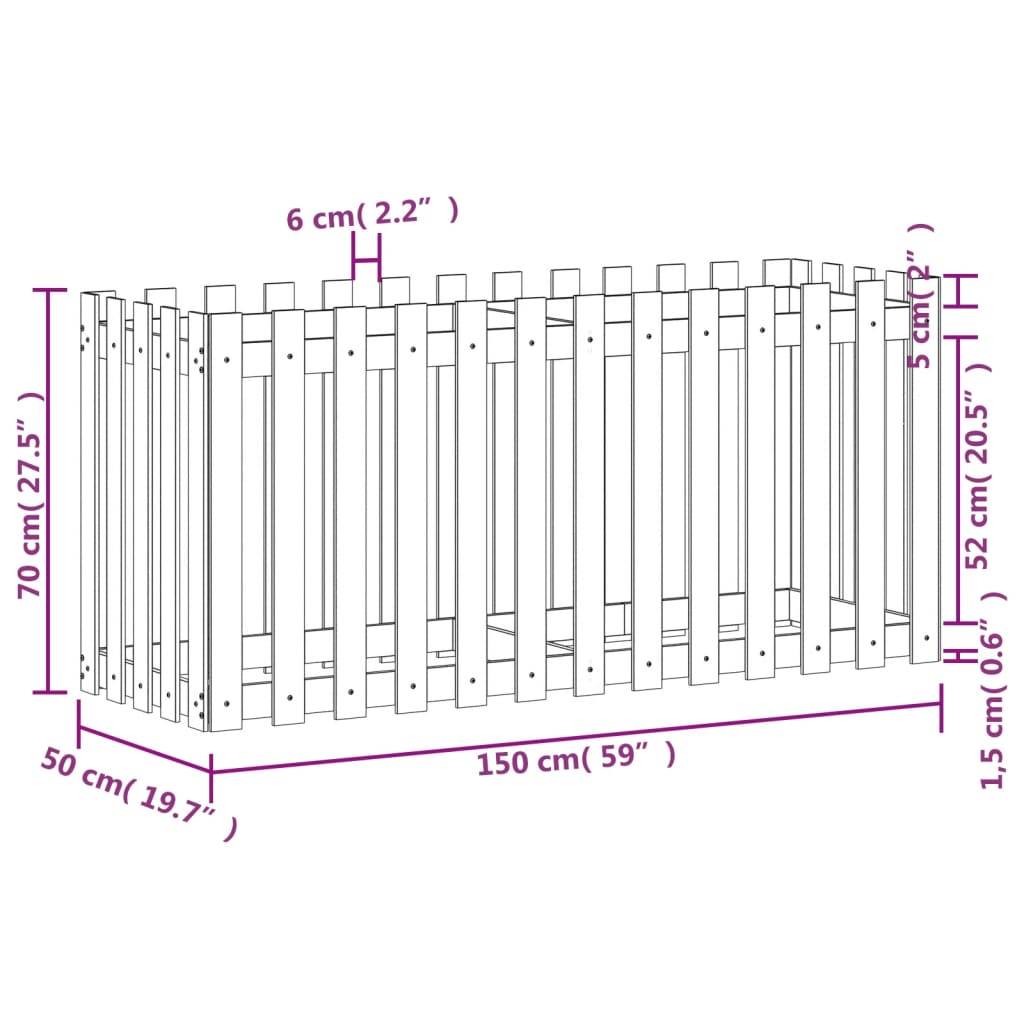 ComfortXL - Potager sur pied en pin traité autoclave hauteur 70cm 150x50cm – ComfortXL Outdoor Living - Image 9