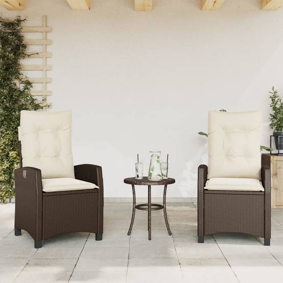 Fauteuils de Jardin Relax Résine Tressée Dossier Inclinable pour Balcon Lot de 2 Marron – ComfortXL Outdoor Living - Image 1