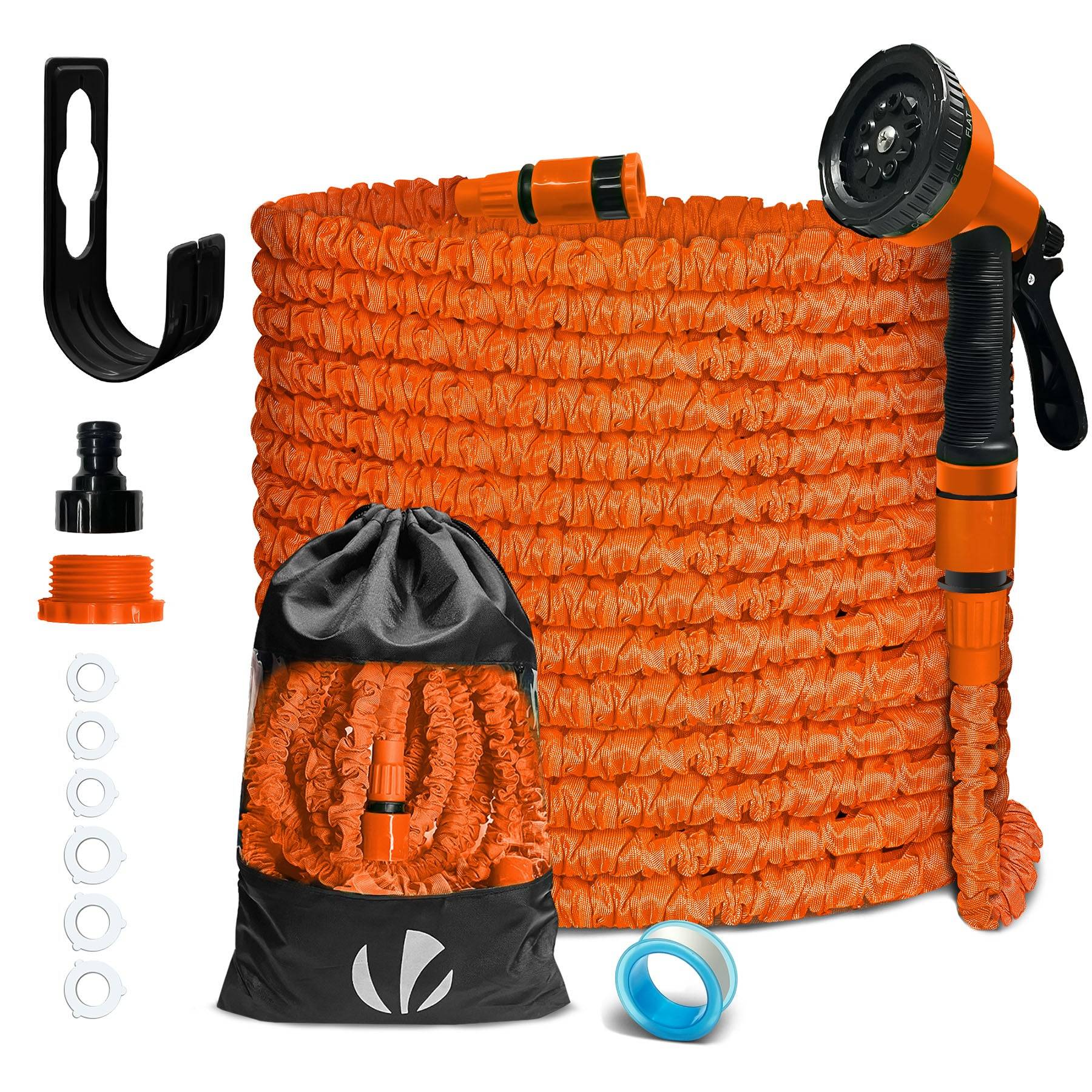 Tuyau d’Arrosage Extensible 30m avec Accessoires orange - Image 1
