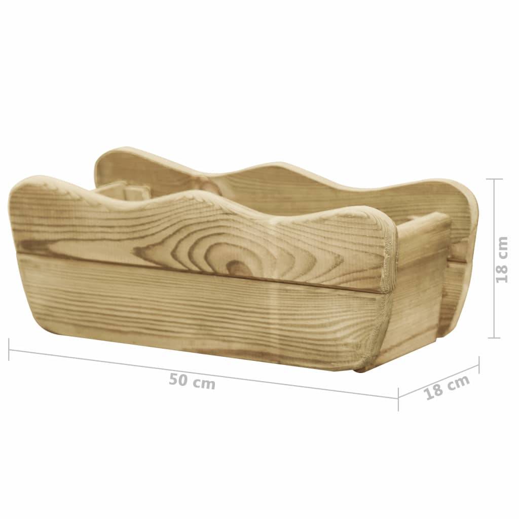 Helloshop26 - Jardinière lit surélevé plantes fleurs jardin 50 x 18 x 18 cm bois de pin imprégné - Imagen 4