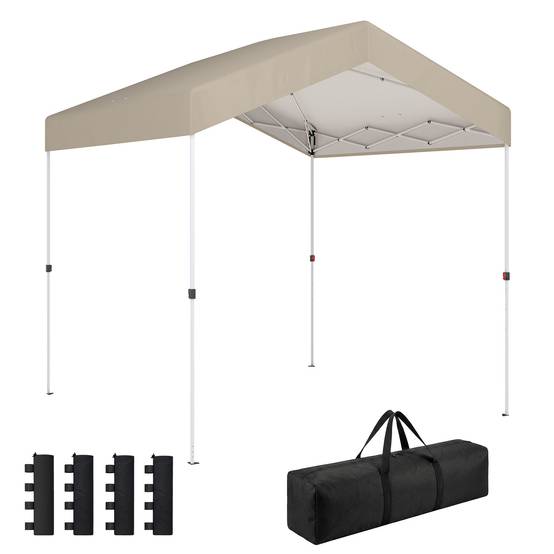 Sans Marque - Tente pliante 2,4 x 2,4 m, montage instantané, protection UPF50+, verrouillage centralisé, hauteur réglable, sac de transport, sacs de lestage beige - Image 1