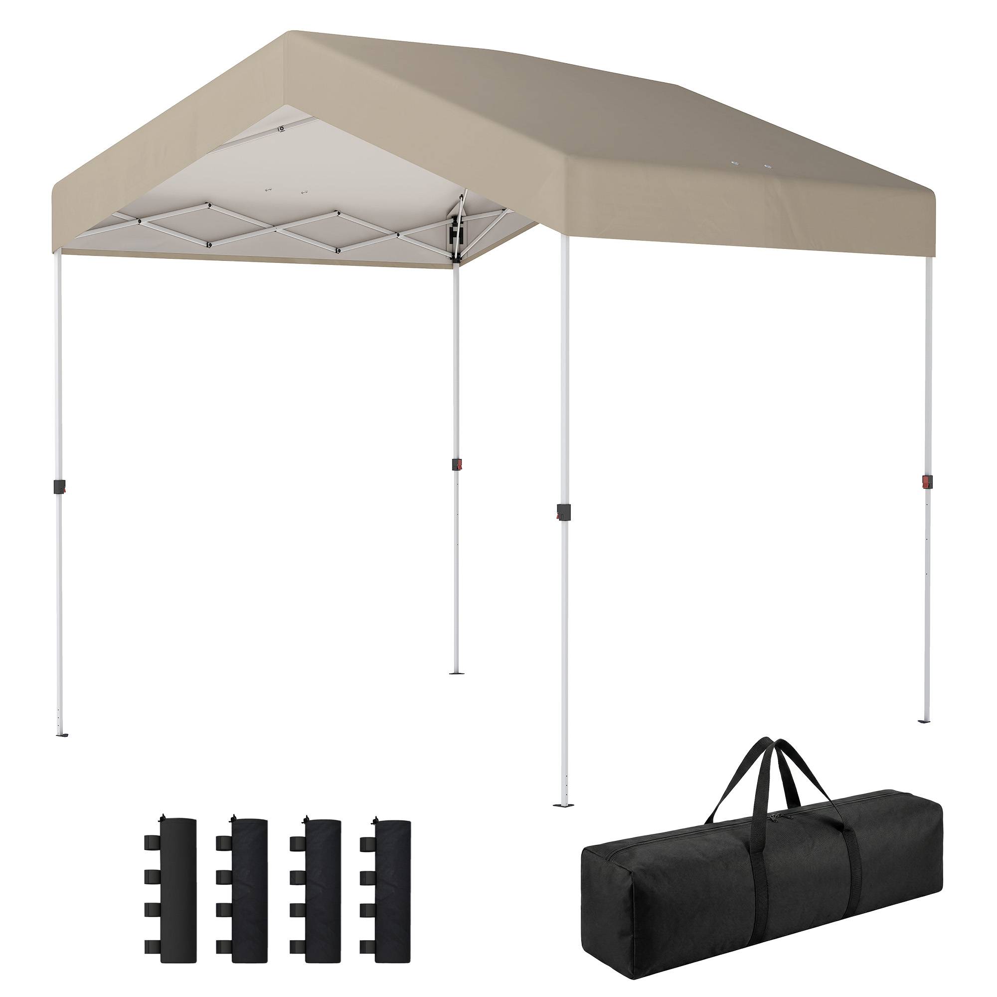 Sans Marque - Tente pliante 2,4 x 2,4 m, montage instantané, protection UPF50+, verrouillage centralisé, hauteur réglable, sac de transport, sacs de lestage beige - Image 2