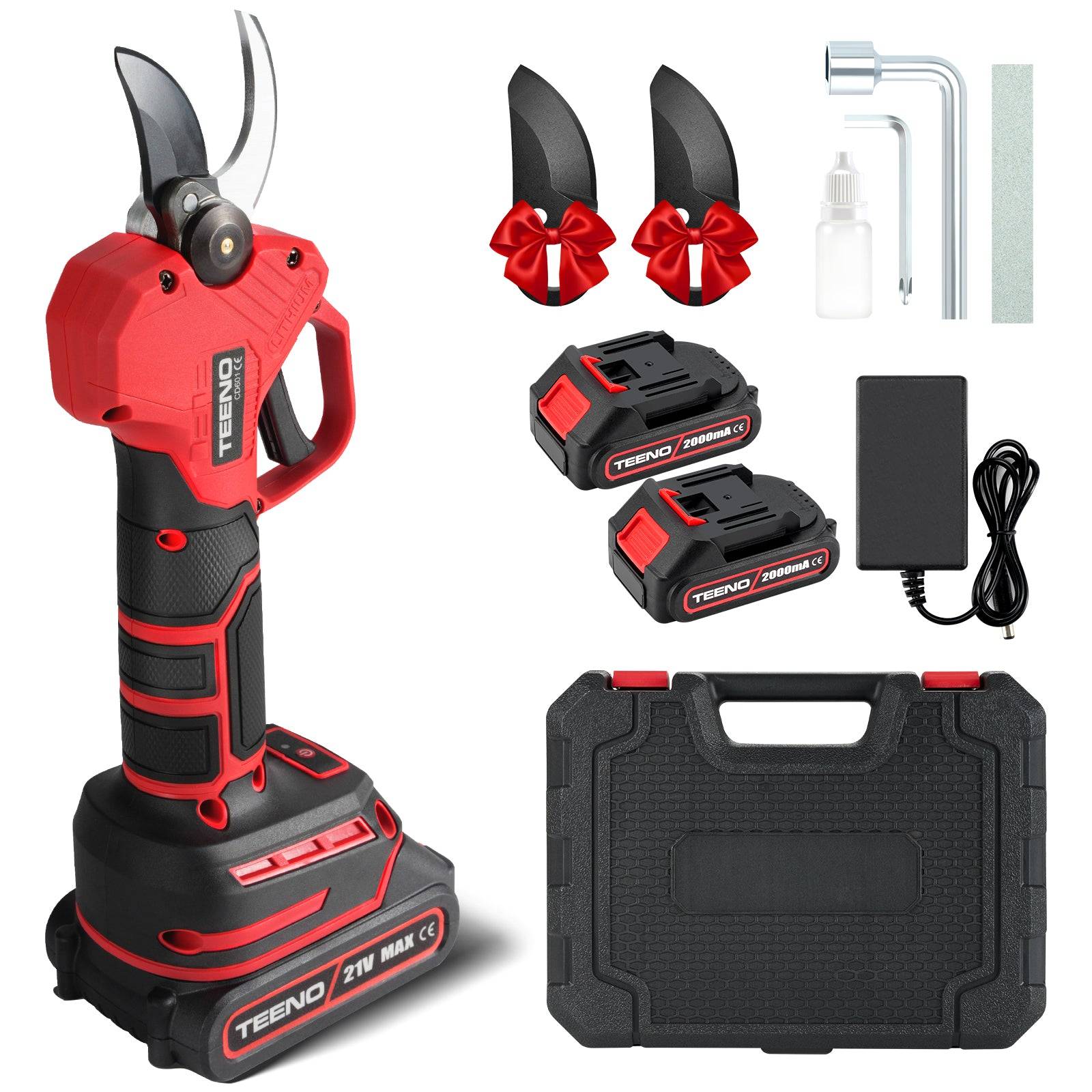 Teeno - Sécateur Électrique Sans Fil Brushless,2 ×2000mAh Batteries,2 lames de rechange - Image 1