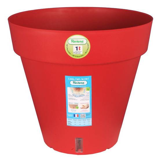 Riviera - Bac Loft Rond Bas polypropylène rouge Ø 25 cm - RIVIERA