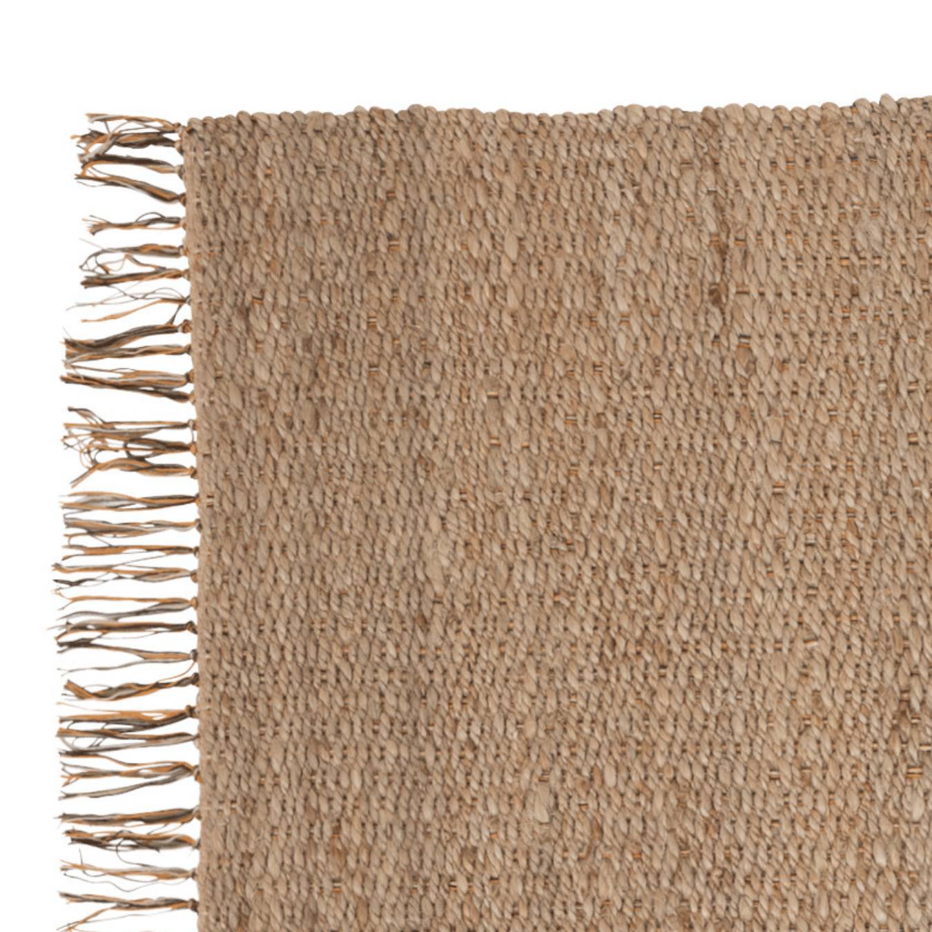 Tapis décoratif en Jute et Coton avec franges colorées  120 x 170 cm - Imagen 3