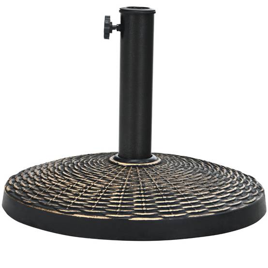 Helloshop26 - Base de parasol de patio 45 cm support de parasol ronde en résine résistant aux intempéries pour poteaux de diamètre 38/ 48 mm jardin plage - Imagen 1