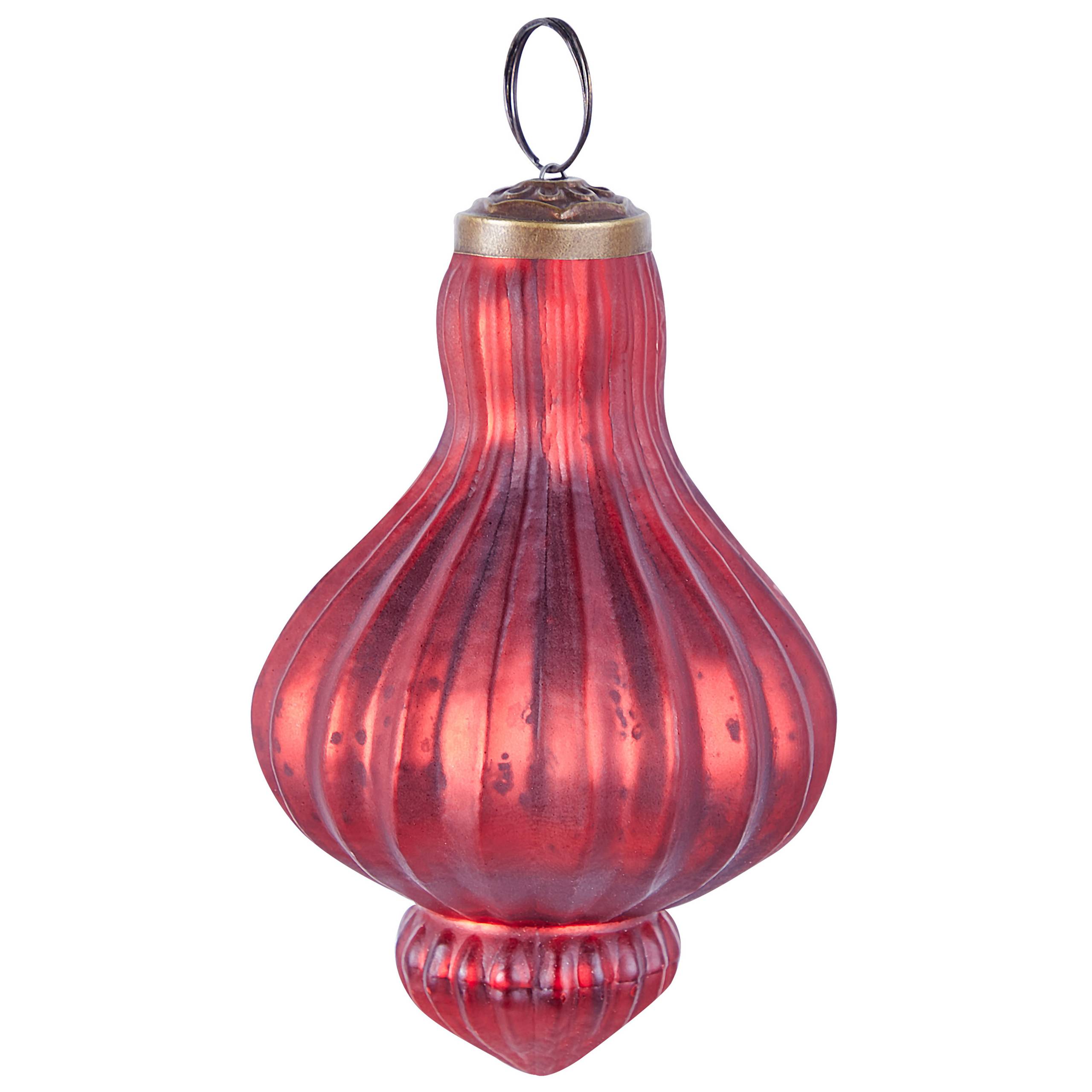 Beliani - Lot de 4 Boules en Verre Rouge à Suspendre au Sapin de Noël Décoration Arbre Fêtes Effet Vieilli Vintage Fait à la Main - Imagen 4