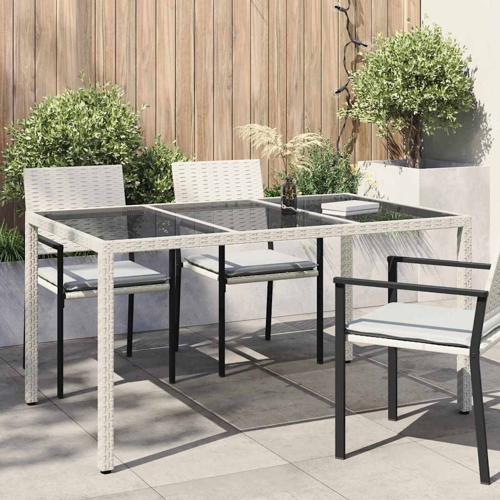 Table de jardin polyrotin blanc 150 x 90 x 75 cm - PANGIVO - Image 1