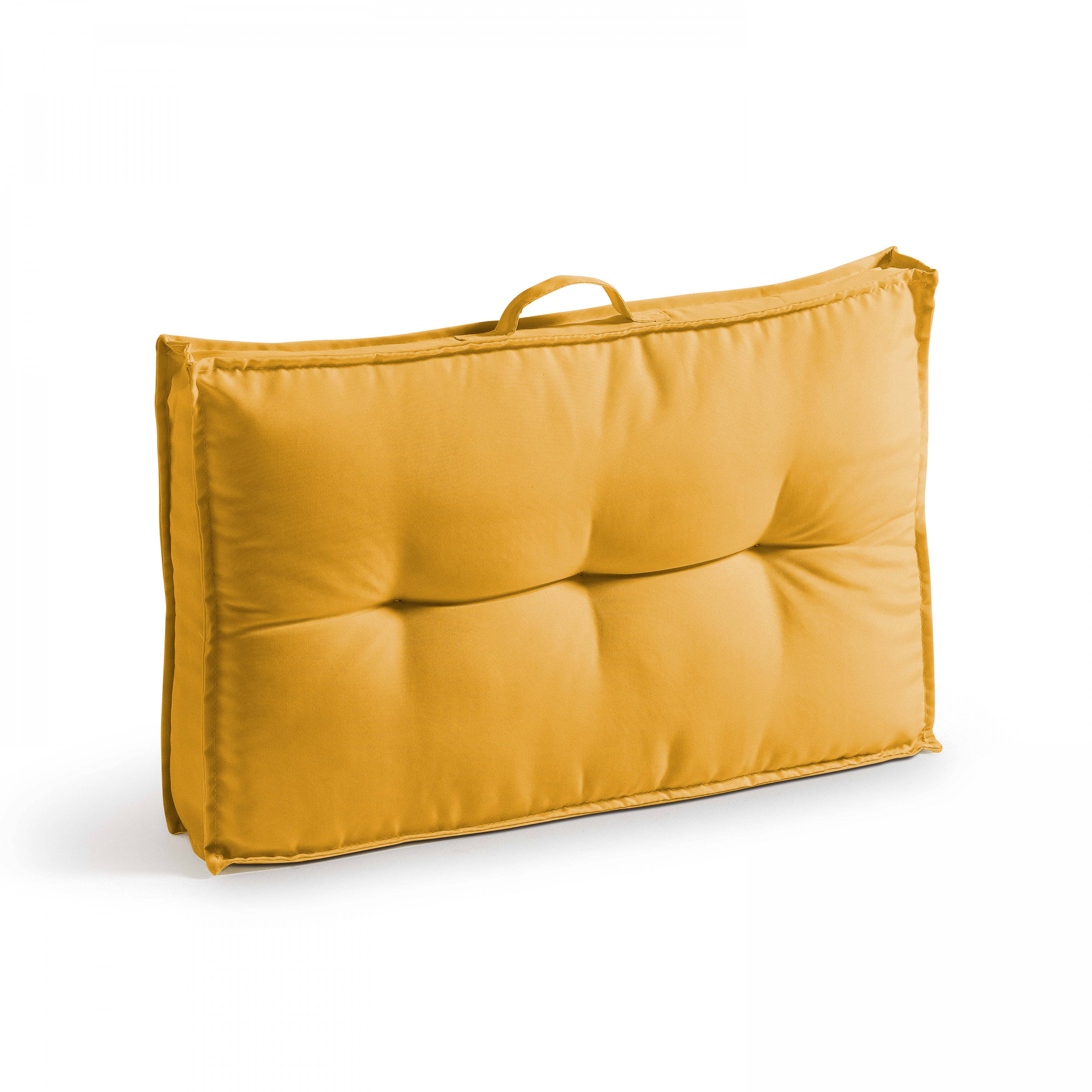 Oviala - Lot 2 coussins palette dossier polyester jaune 60x40x12 cm Cuzco - Oviala - Imagen 2