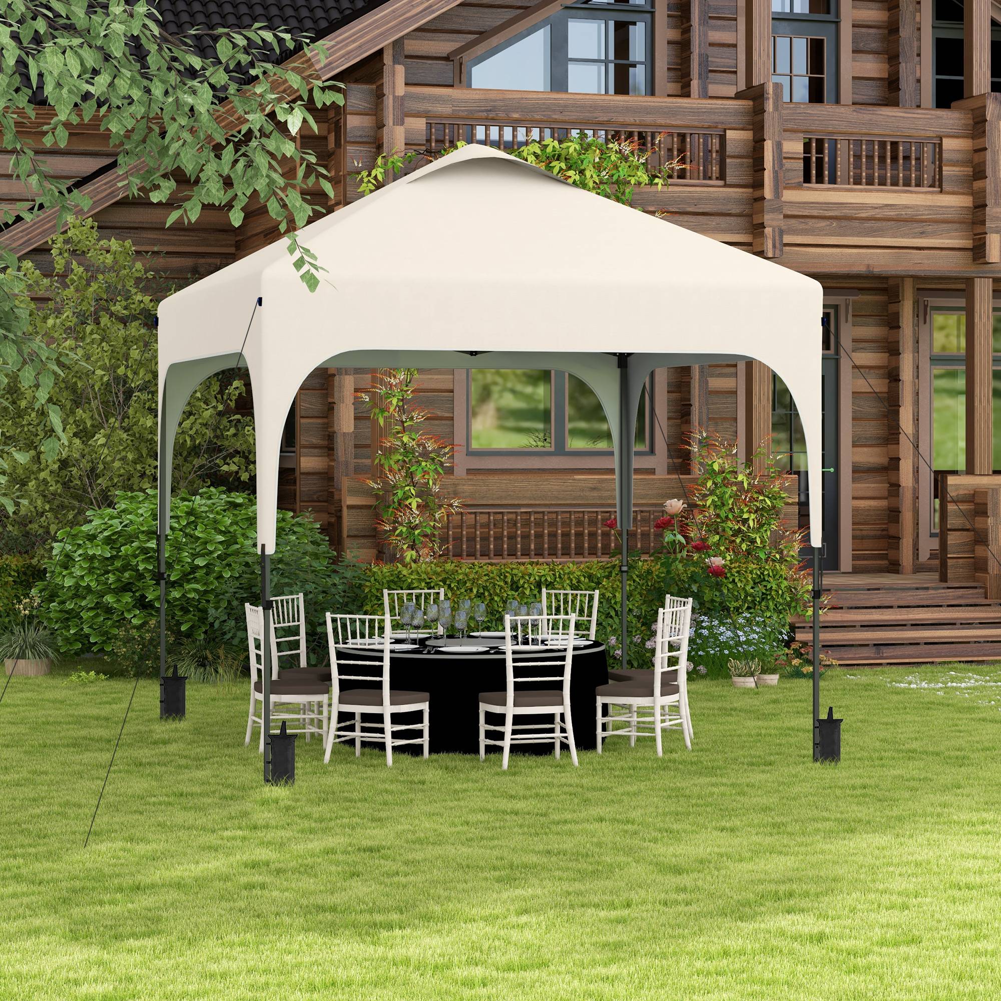 Tonnelle pliante acier 253 x 253 x 268 cm - PANGIVO - Image 3