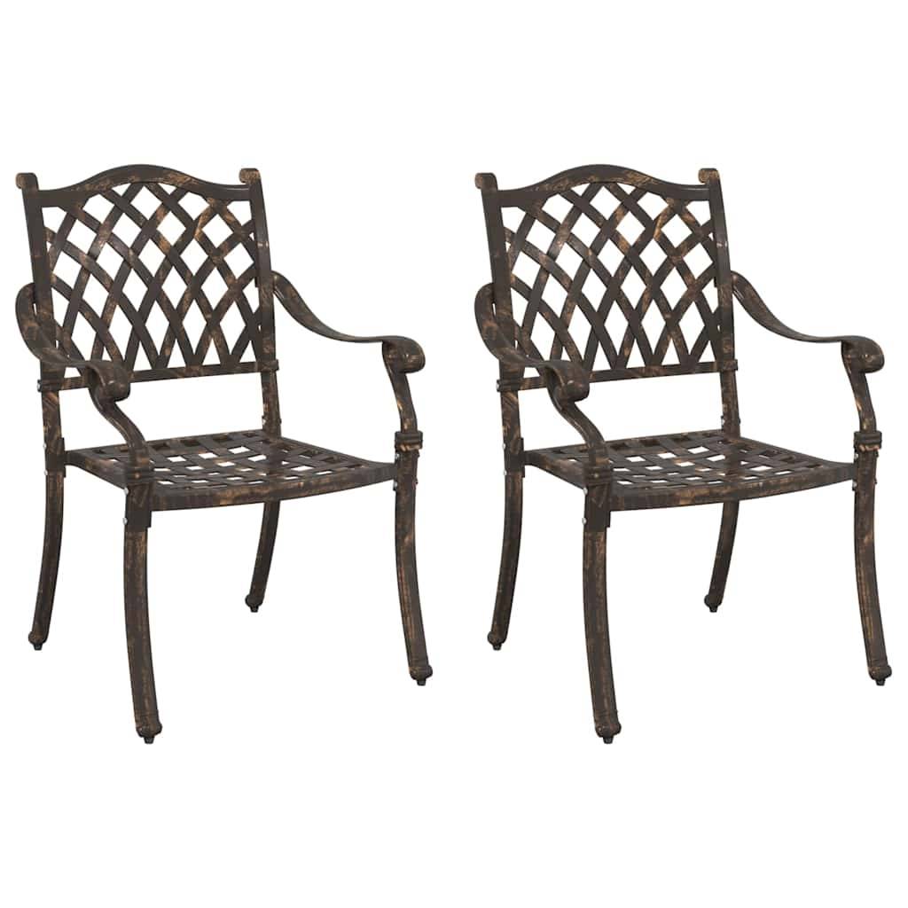 Chaise de jardin aluminium bronze 56 x 55 x 92,5 cm (Lot de 2) - PANGIVO - Image 2